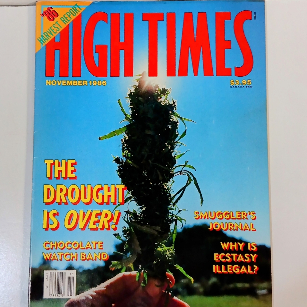 Rare 1986 High Times Magazine November Drought Over Smugglers Journal Free Ship